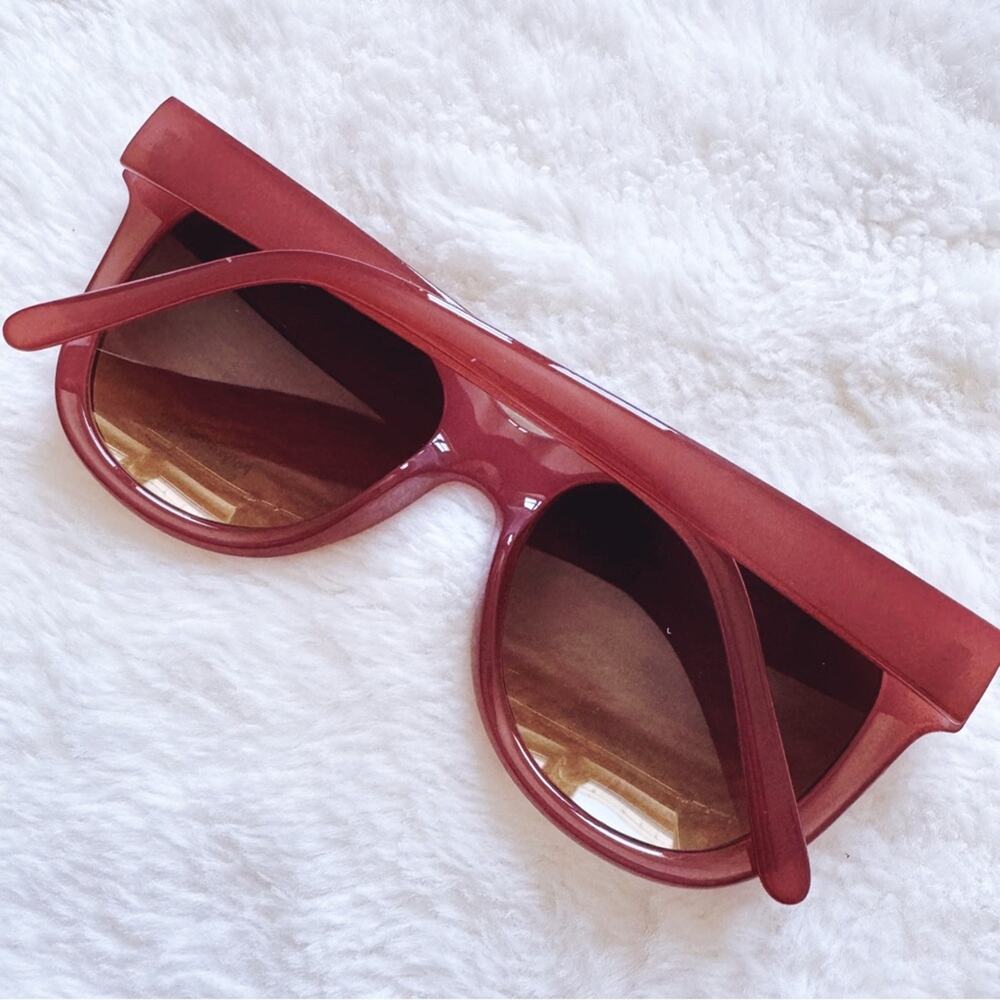Mina Burgundy Brown Chic Sunglasses - Picture 11 of 12